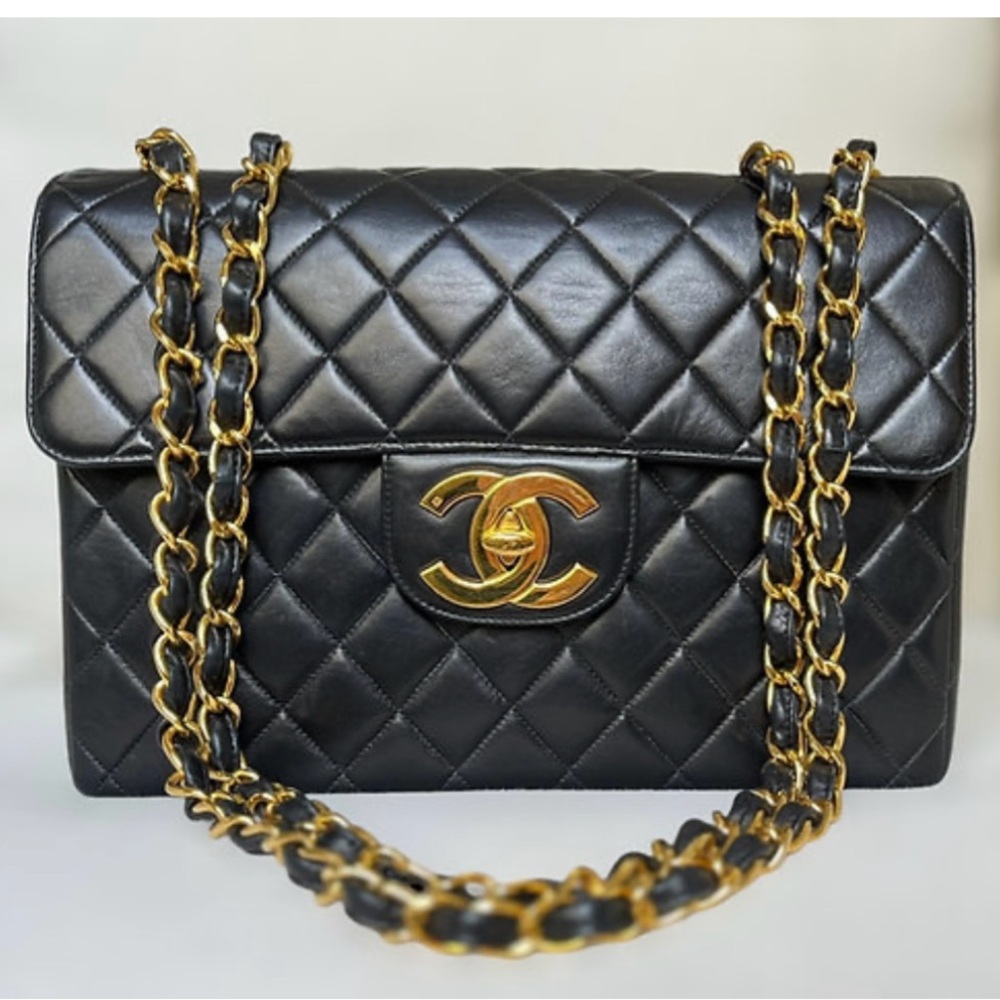 ❌SOLD❌ CHANEL Jumbo XL CC Classic Flap 24k Gold Plated CC